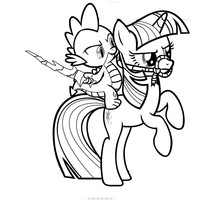 Desenho de Twilight Sparkle e Spikye para colorir