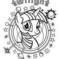 Desenho de Retrato de Twilight Sparkle para colorir