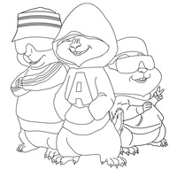 Desenho de Alvin e os amigos esquilos para colorir