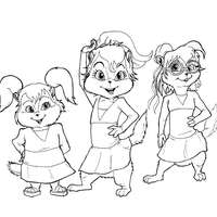 Desenho de Brittany, Jeanette e Eleanor para colorir