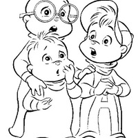 Desenho de Crianças do Alvin e os esquilos para colorir