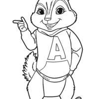Desenho de Esquilo Alvin para colorir