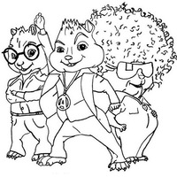 Desenho de Personagens de Alvin e os esquilos para colorir