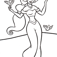 Desenho de Jasmine na natureza para colorir