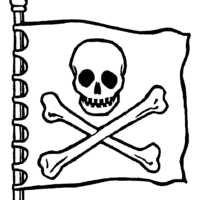 Desenho de Bandeira pirata para colorir