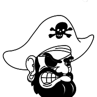 Desenho de Cara de pirata para colorir