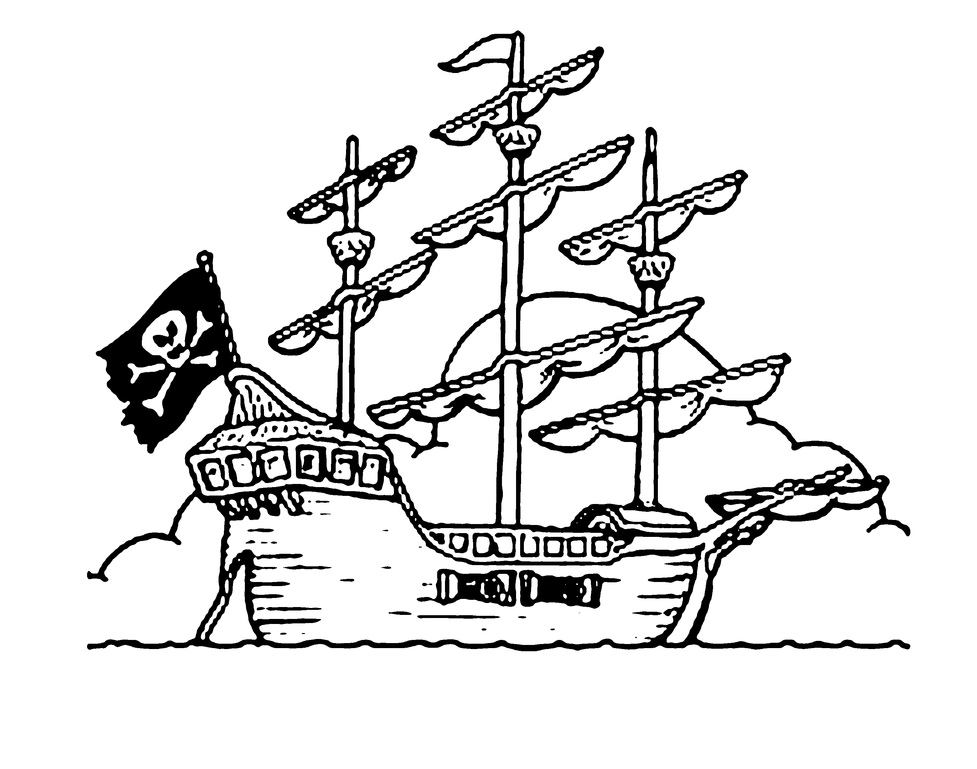 desenho-de-garfield-no-mastro-do-navio-pirata-para-colorir-tudodesenhos