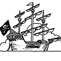 Desenho de Lindo navio pirata para colorir