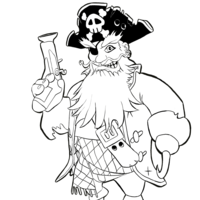 Desenho de Pirata barbudo para colorir