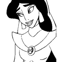 Desenho de Jasmine princesa feliz para colorir