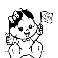 Desenho de Magali baby na Independência do Brasil para colorir