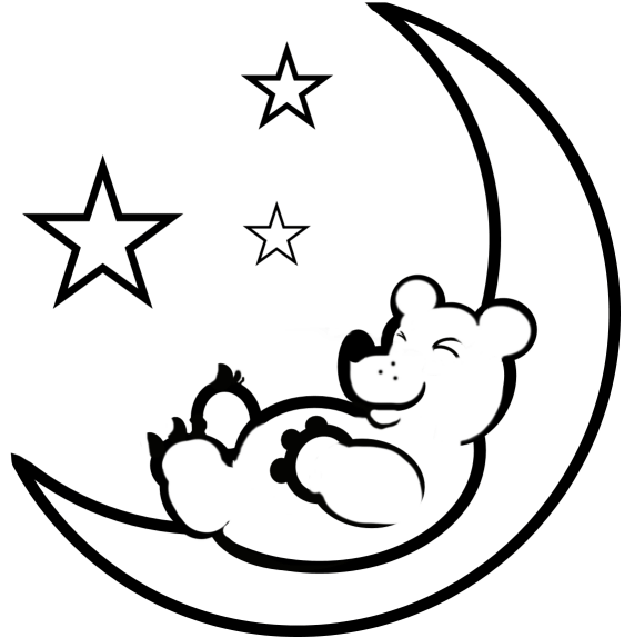 Urso dormindo na lua