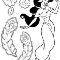 Desenho de Princesa do Aladdin para colorir