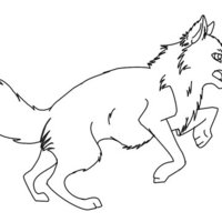 Desenho de Lobo correndo para colorir