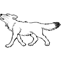 Desenho de Lobo uivando para colorir