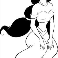 Desenho de Princesa Jasmine para colorir
