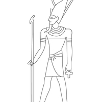 Desenho de Faraó egípcio para colorir