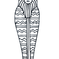 Desenho de Sarcófago do faraó para colorir