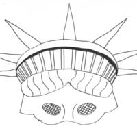 Desenho de Máscara da Estátua da Liberdade para colorir
