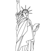 Desenho de Estátua da Liberdade para colorir
