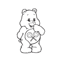 Desenho de Ursinho Amigo com vergonha para colorir