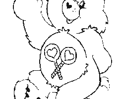 Desenho de Ursinho Amigo dando oi para colorir