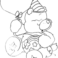 Desenho de Ursinho Desejo em festa de aniversário para colorir