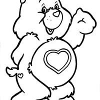 Desenho de Ursinho do Meu Coração cumprimentando para colorir