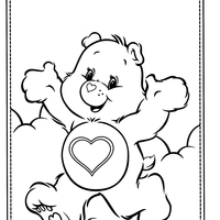 Desenho de Ursinho do Meu Coração caminhando para colorir