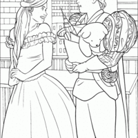 Desenho de Giselle e o príncipe encantado para colorir