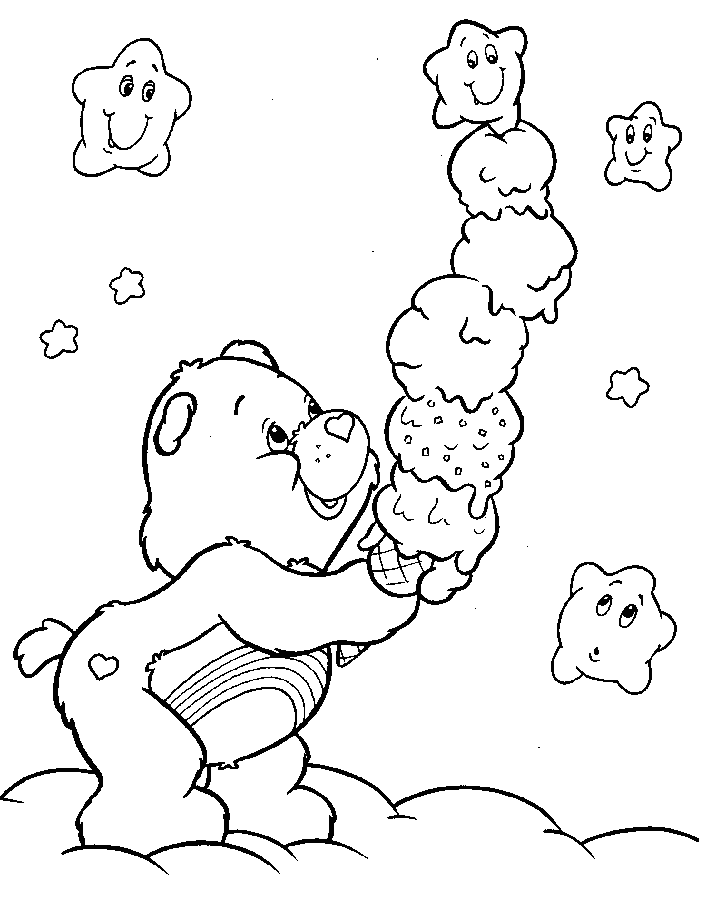 Ursinho ternura tomando sorvete