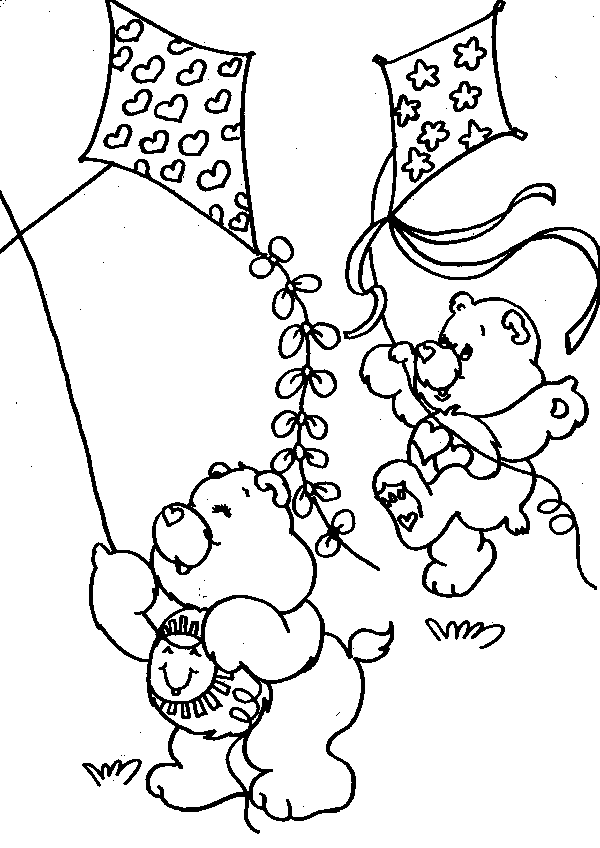 Ursinhos carinhosos brincando com pipa