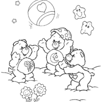 Desenho de Ursinhos Carinhosos conversando para colorir