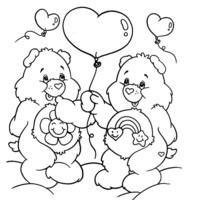 Desenho de Ursinhos Carinhosos e bolas de soprar para colorir