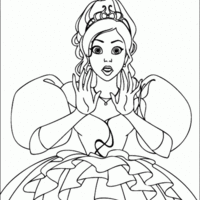 Desenho de Princesa Giselle assustada para colorir