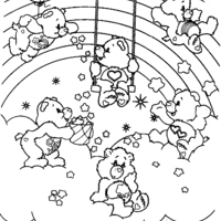 Desenho de Ursinhos Carinhosos na hora da brincadeira para colorir
