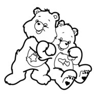 Desenho de Ursinhos Carinhosos se abraçando para colorir