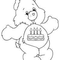 Desenho de Ursinho Feliz Aniversário para colorir