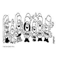 Desenho de Turma da Mafalda no Natal para colorir