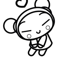 Desenho de Pucca apaixonada para colorir