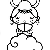 Desenho de Pucca cigana para colorir