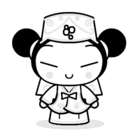 Desenho de Pucca japonesa para colorir