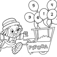 Desenho de Patatá vendendo pipocas para colorir
