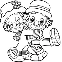 Desenho de Patati abraçando Patatá para colorir