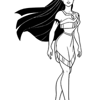 Desenho de Cabelos de Pocahontas para colorir