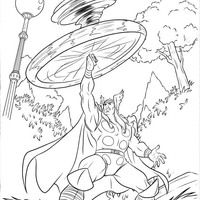 Desenho de Super força do Thor para colorir