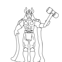 Desenho de Thor super-herói para colorir