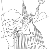 Desenho de Thor em Nova York para colorir