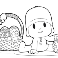 Desenho de Pocoyo no carro de corrida para colorir - Tudodesenhos