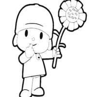 Desenho de Pocoyo e Margarida para colorir